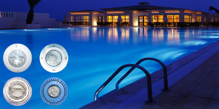 iluminación subacuatica en piletas de natación